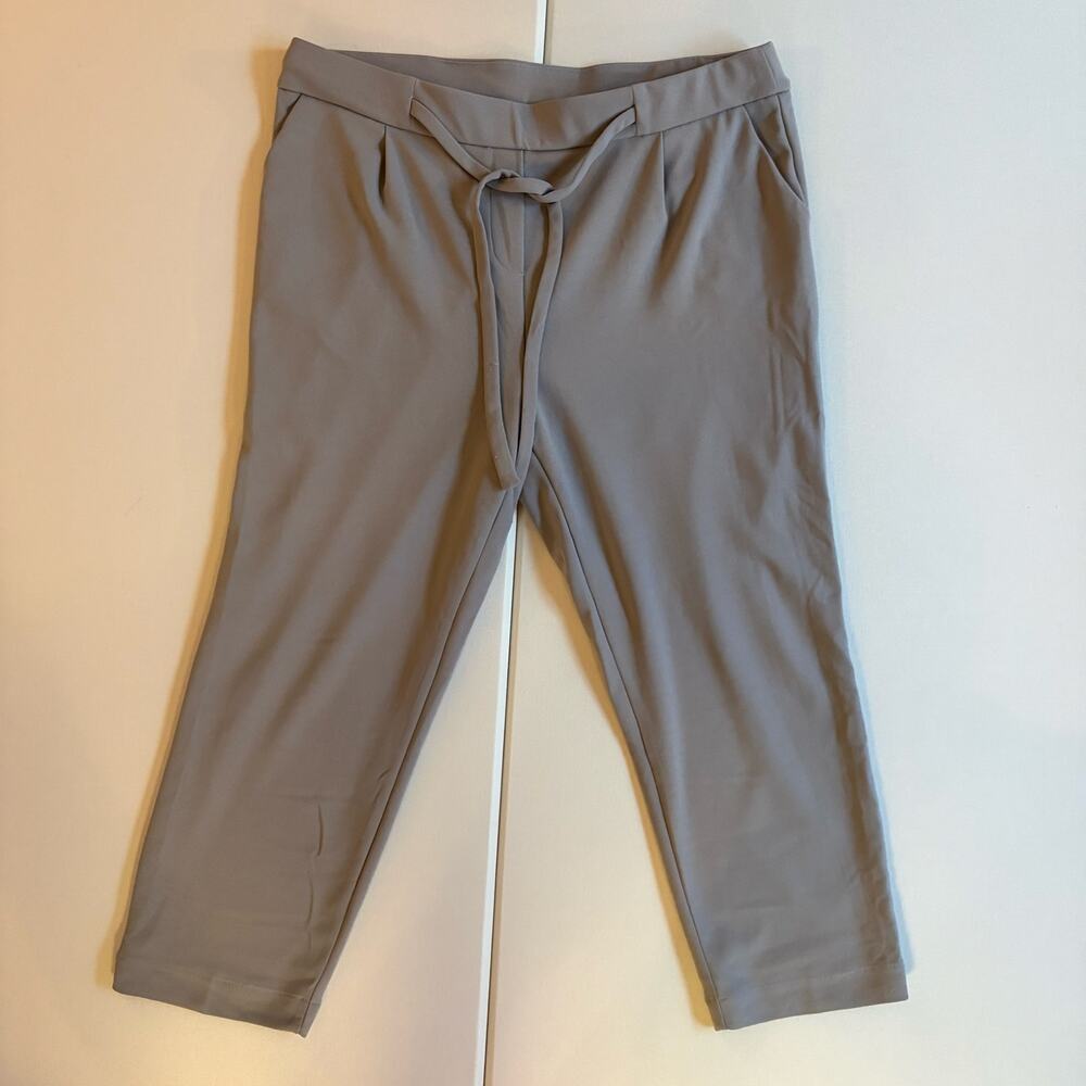Jules & Leopold Greige Tie-Front Ankle Dress Pants XL